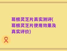 葛根灵芝片真实测评(葛根灵芝片使用效果及真实评价)
