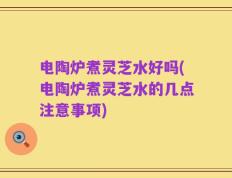 电陶炉煮灵芝水好吗(电陶炉煮灵芝水的几点注意事项)