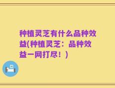 种植灵芝有什么品种效益(种植灵芝：品种效益一网打尽！)