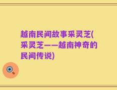 越南民间故事采灵芝(采灵芝——越南神奇的民间传说)