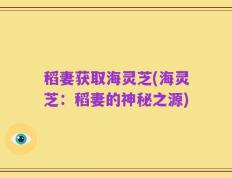 稻妻获取海灵芝(海灵芝：稻妻的神秘之源)