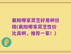 襄阳哪家灵芝好用啊价格(襄阳哪家灵芝性价比高啊，推荐一家！)