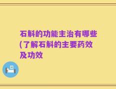 石斛的功能主治有哪些(了解石斛的主要药效及功效