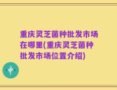 重庆灵芝菌种批发市场在哪里(重庆灵芝菌种批发市场位置介绍)