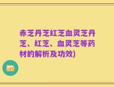 赤芝丹芝红芝血灵芝丹芝、红芝、血灵芝等药材的解析及功效)