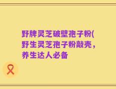 野牌灵芝破壁孢子粉(野生灵芝孢子粉敲壳，养生达人必备