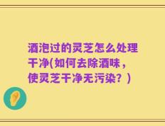 酒泡过的灵芝怎么处理干净(如何去除酒味，使灵芝干净无污染？)