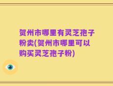 贺州市哪里有灵芝孢子粉卖(贺州市哪里可以购买灵芝孢子粉)