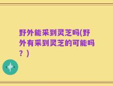 野外能采到灵芝吗(野外有采到灵芝的可能吗？)