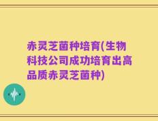 赤灵芝菌种培育(生物科技公司成功培育出高品质赤灵芝菌种)