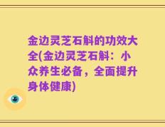 金边灵芝石斛的功效大全(金边灵芝石斛：小众养生必备，全面提升身体健康)