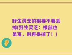 野生灵芝的根要不要丢掉(野生灵芝：根部也是宝，别再丢掉了！)