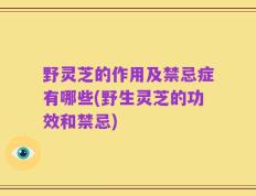野灵芝的作用及禁忌症有哪些(野生灵芝的功效和禁忌)