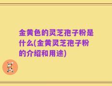 金黄色的灵芝孢子粉是什么(金黄灵芝孢子粉的介绍和用途)