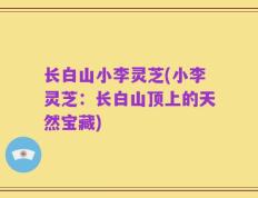 长白山小李灵芝(小李灵芝：长白山顶上的天然宝藏)