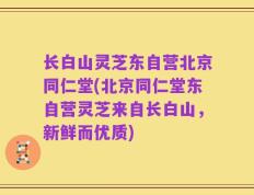 长白山灵芝东自营北京同仁堂(北京同仁堂东自营灵芝来自长白山，新鲜而优质)