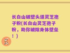 长白山破壁头道灵芝孢子粉(长白山灵芝孢子粉，助你破除身体壁垒！)