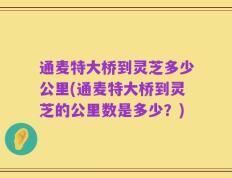 通麦特大桥到灵芝多少公里(通麦特大桥到灵芝的公里数是多少？)