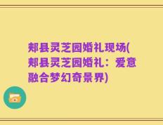 郏县灵芝园婚礼现场(郏县灵芝园婚礼：爱意融合梦幻奇景界)