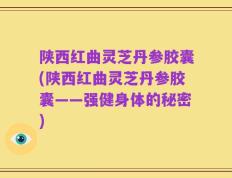 陕西红曲灵芝丹参胶囊(陕西红曲灵芝丹参胶囊——强健身体的秘密)