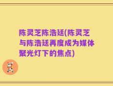 陈灵芝陈浩廷(陈灵芝与陈浩廷再度成为媒体聚光灯下的焦点)