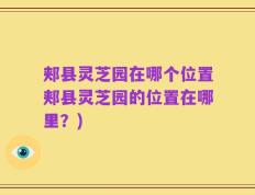 郏县灵芝园在哪个位置郏县灵芝园的位置在哪里？)