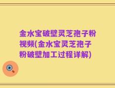 金水宝破壁灵芝孢子粉视频(金水宝灵芝孢子粉破壁加工过程详解)