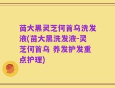 苗大黑灵芝何首乌洗发液(苗大黑洗发液-灵芝何首乌 养发护发重点护理)