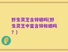野生灵芝含锌硒吗(野生灵芝中富含锌和硒吗？)