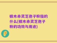 椴木赤灵芝孢子粉指的什么(椴木赤灵芝孢子粉的功效与用途)