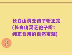 长白山灵芝孢子粉正宗(长白山灵芝孢子粉：纯正食用的自然宝藏)