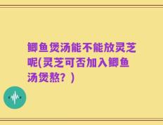 鲫鱼煲汤能不能放灵芝呢(灵芝可否加入鲫鱼汤煲熬？)