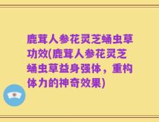 鹿茸人参花灵芝蛹虫草功效(鹿茸人参花灵芝蛹虫草益身强体，重构体力的神奇效果)