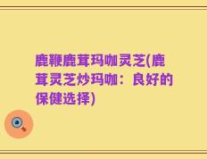 鹿鞭鹿茸玛咖灵芝(鹿茸灵芝炒玛咖：良好的保健选择)