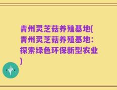 青州灵芝菇养殖基地(青州灵芝菇养殖基地：探索绿色环保新型农业)