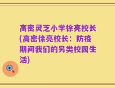 高密灵芝小学徐亮校长(高密徐亮校长：防疫期间我们的另类校园生活)