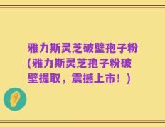 雅力斯灵芝破壁孢子粉(雅力斯灵芝孢子粉破壁提取，震撼上市！)