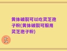 黄体破裂可以吃灵芝孢子粉(黄体破裂可服用灵芝孢子粉)