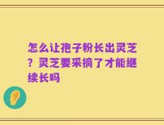 怎么让孢子粉长出灵芝？灵芝要采摘了才能继续长吗