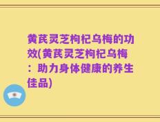 黄芪灵芝枸杞乌梅的功效(黄芪灵芝枸杞乌梅：助力身体健康的养生佳品)
