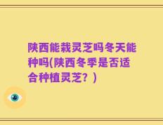 陕西能栽灵芝吗冬天能种吗(陕西冬季是否适合种植灵芝？)
