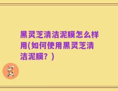 黑灵芝清洁泥膜怎么样用(如何使用黑灵芝清洁泥膜？)