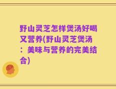 野山灵芝怎样煲汤好喝又营养(野山灵芝煲汤：美味与营养的完美结合)