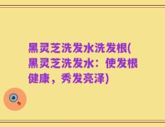 黑灵芝洗发水洗发根(黑灵芝洗发水：使发根健康，秀发亮泽)