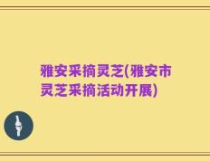 雅安采摘灵芝(雅安市灵芝采摘活动开展)