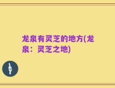龙泉有灵芝的地方(龙泉：灵芝之地)