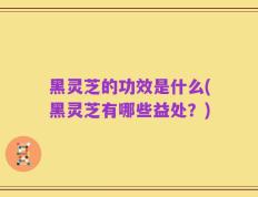 黑灵芝的功效是什么(黑灵芝有哪些益处？)
