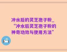 冲水后的灵芝孢子粉_“冲水后灵芝孢子粉的神奇功效与使用方法”