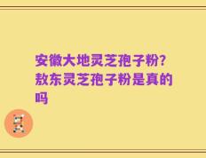 安徽大地灵芝孢子粉？敖东灵芝孢子粉是真的吗