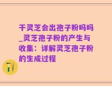 干灵芝会出孢子粉吗吗_灵芝孢子粉的产生与收集：详解灵芝孢子粉的生成过程